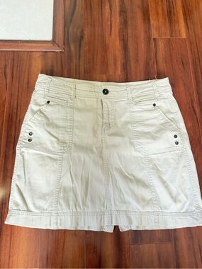 Casual Khaki Utility Skirt